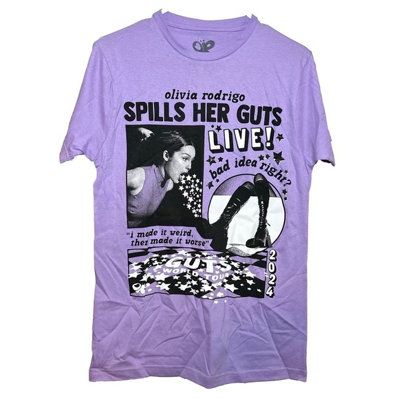 HOT TOPIC Purple Olivia Rodrigo T-Shirt - Picture 1 of 4